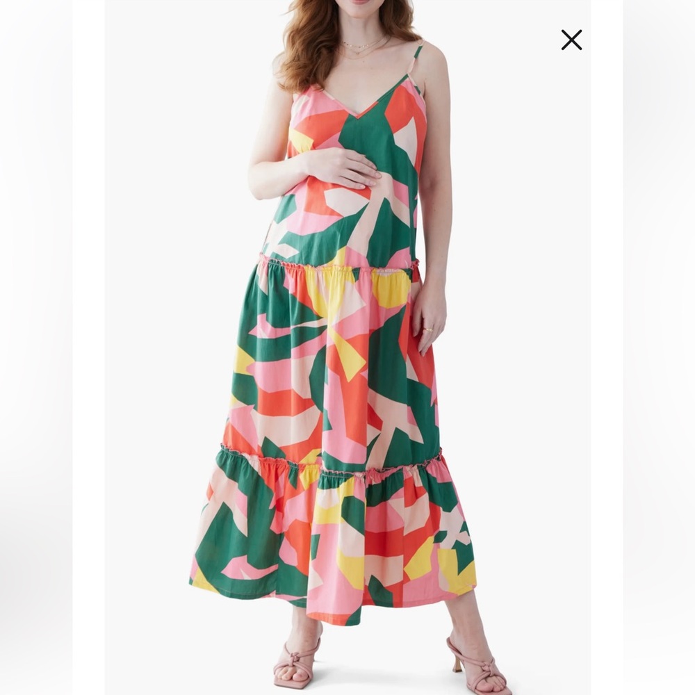NWT Ingrid and Isabel “Abstract Pop” maternity cotton dress